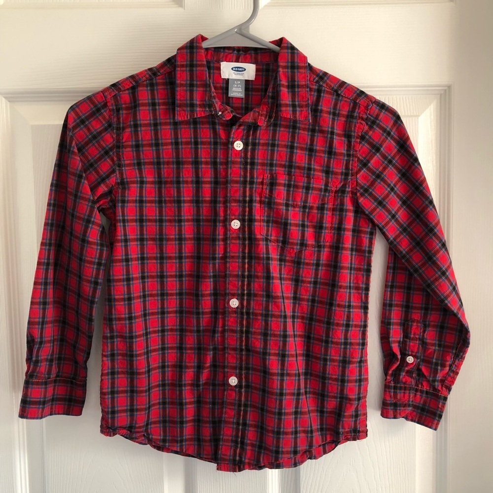 Boys button down long sleeved shirt